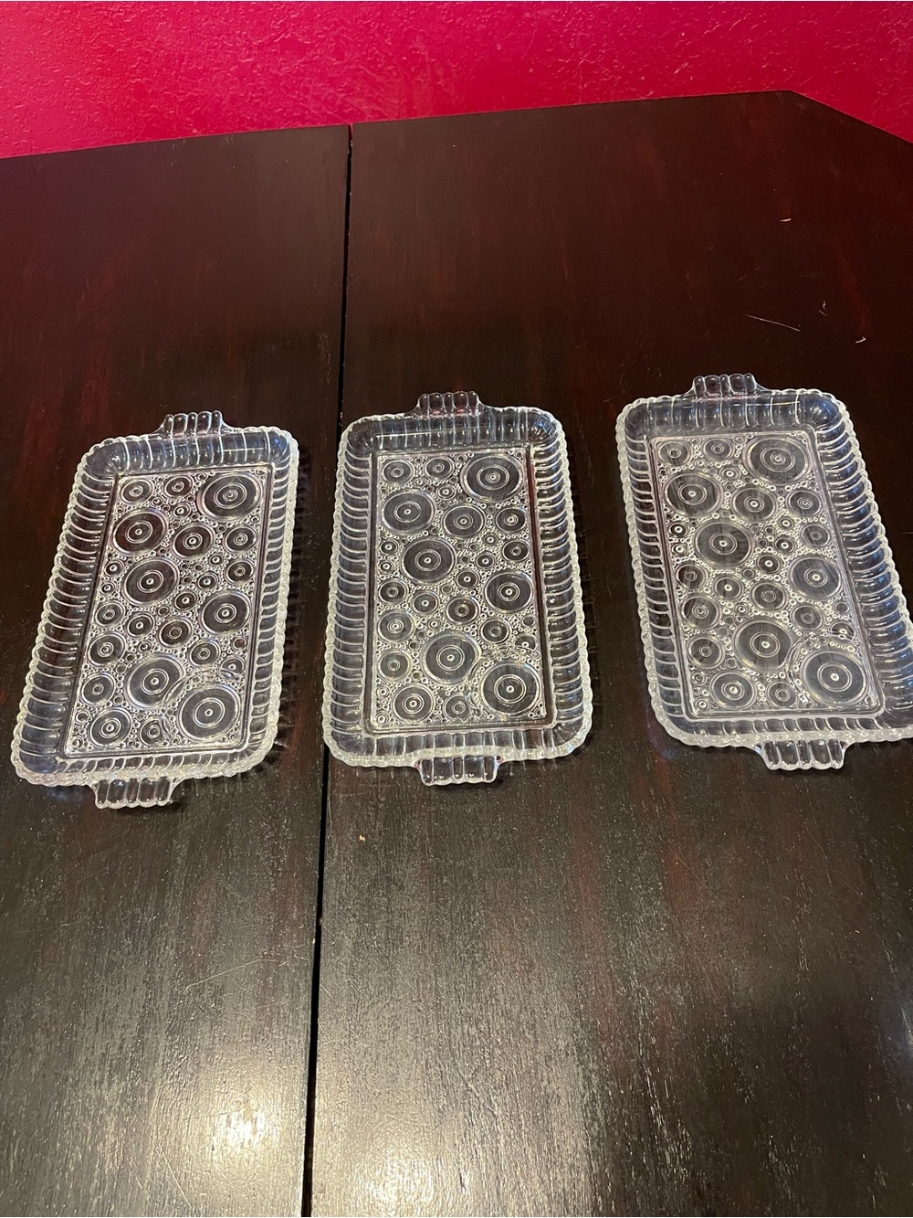 Vintage 1950s Anchor Hocking Colonial Lady Snack Plates -Set of 3